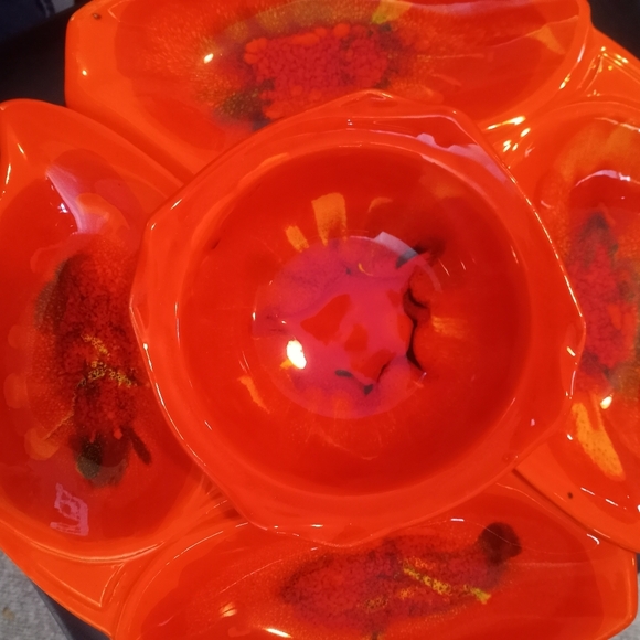 Vintage California Originals Chip n Dip tray Red and Orange - Picture 7 of 11